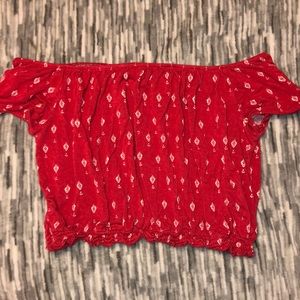 red h&m crop top